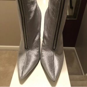 Just fab silver velvety boots size 8